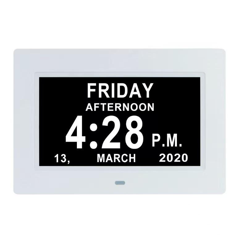

7-Inch Digital Clock with Large Font, Calendar, Alarm, Medication Reminder, Multilingual Settings