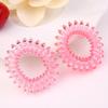 Clear Triangle Hair Tie Rubber Band with Telephone Cord Design - Hair Accessories
