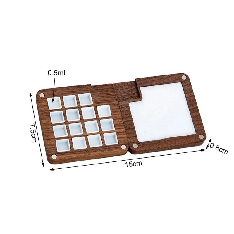 Mini-Farbpalette aus Holz, leerer Kasten, tragbare Aquarell-/Reise-Farbwanne, Acryl-/Öl-Zeichenwerkzeug, Ins-Geschenk, Kunstbedarf für die Schule