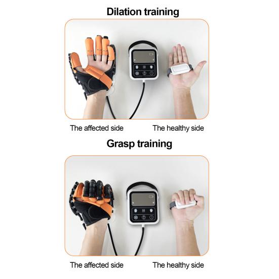 Smart Rehabilitation Robot Glove for Stroke And Hemiplegia 5-Finger Hand Therapy Trainer with LED Display Mirror Training Stroke Glove