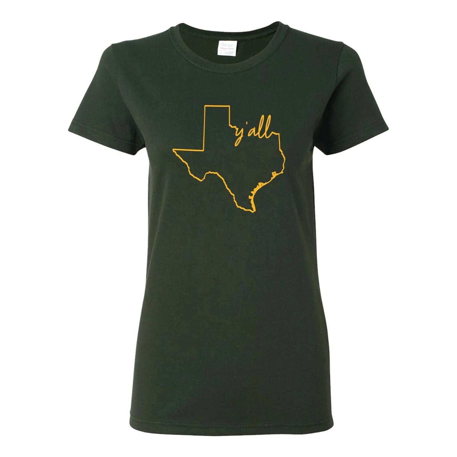 Texas Y all State Outline - Womens T-Shirt 2XL