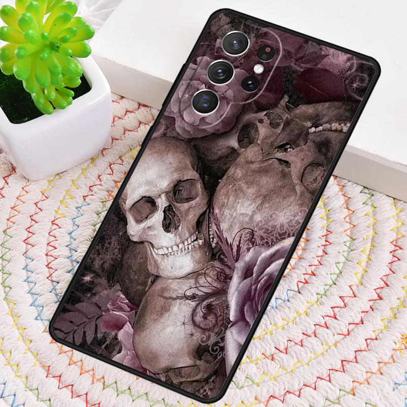 

Skull Pink Roses TPU Phone Case For Samsung Galaxy note 10 pro S26 S25 S24 S23 S22 Ultra Plus S21 FE S20 Shockproof Cover Galaxy S23+