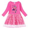 Korean-Style Kpop Demon Slayer Mesh Princess Dress for Kids - Short Sleeve for Summer, Long Sleeve for Spring/Autumn