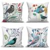 Flower And Bird Print Decorative Pillowcase Car Sofa Square Cushion Pillowcase