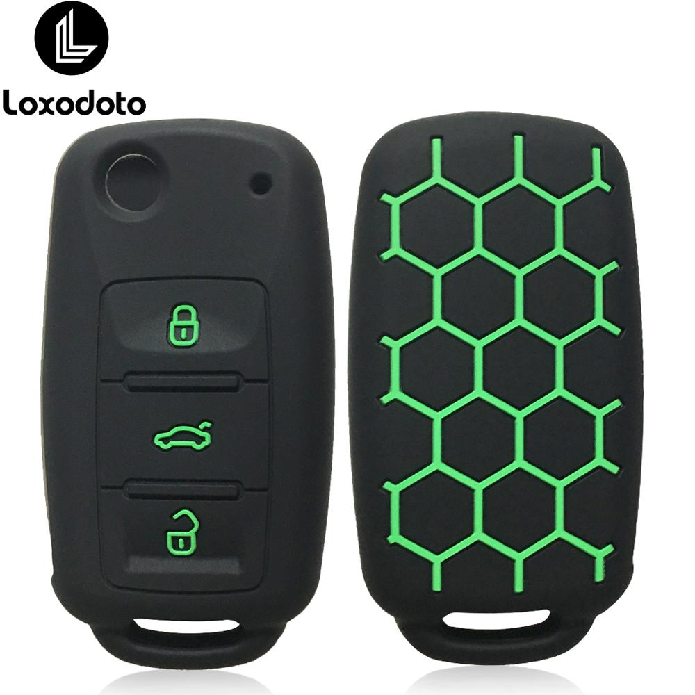 Silicone Remote Car Key Case Cover for VW Volkswagen Touran Caravelle Polo Golf 6 Passat B5 for Skoda Fabia Octavia accessories