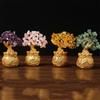 Árvore da sorte Riqueza Árvore de cristal amarelo Ornamentos de árvore de dinheiro natural Estilo Bonsai Riqueza Sorte Feng Shui Ornamentos Artesanato