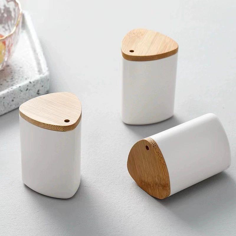 

Коробка для зубочисток, Ресторан, Высококачественный чистый белый пластик, Крышка из дерева нанчжу, Туба для зубочисток