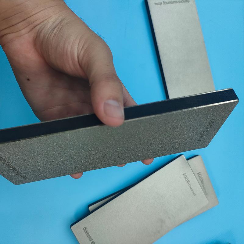 Oboustranná bruska na nože Diamantový brusný kámen 170*75MM Protiskluzová základna Brusný kámen Diamantové nástroje Jemné broušení Ostřící kámen