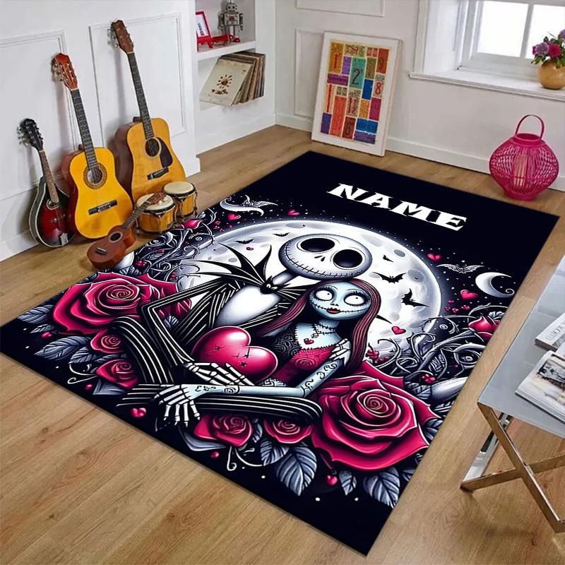 Custom Jack Mat Personalized Name, Polyester Washable Indoor Entryway Rug, Gift for Christmas, Easter, Thanksgiving Day
