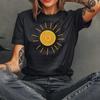 Sunshine Graphic Tee, Boho Sun T-Shirt, Large Sun Graphic Retro Style Shirt, Bohemian Sunshine Lover Shirt, Cosmic Celestial Summer Sun Tee