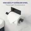 Heavy Duty Stainless Steel Toilet Paper Holder, Self-Adhesive No-Drill Wall Mount, Brushed Finish Bathroom Tissue Roll Dispenser