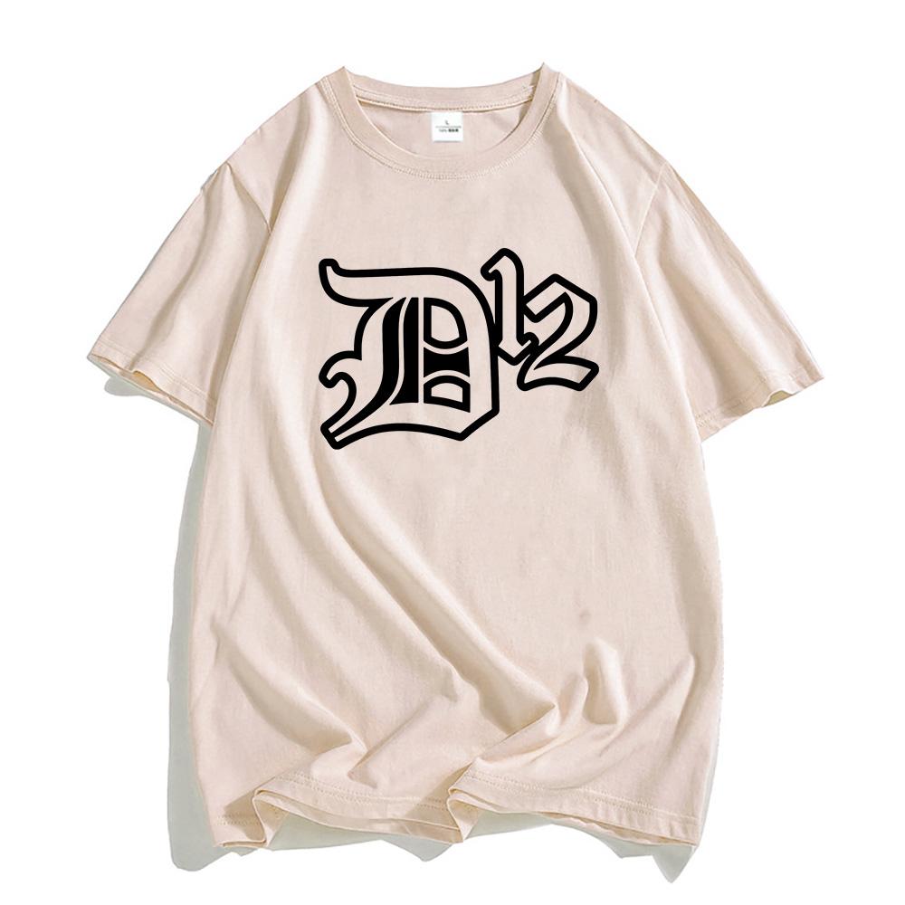 D12 Band Printing T-shirt Grunge Hip Hop Unisex Streetwear Cotton Short Sleeve Male T Shirt Summer Round Neck Mens Tshirt Print