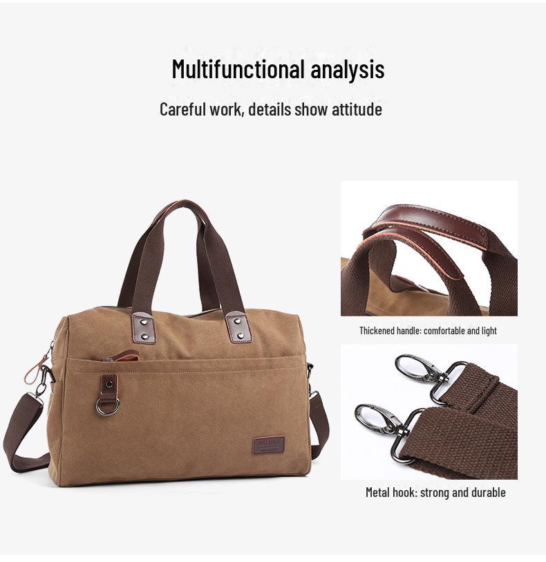 Retro Men's Canvas Shoulder Messenger Bag with Zipper