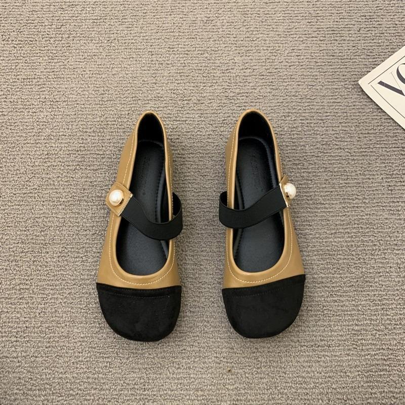 

Xiaoxiangfeng Mary Jane single shoes women s autumn and winter 2025 spring new retro round head flat bottom versatile soft sole grandma shoes 40 светло-коричневого