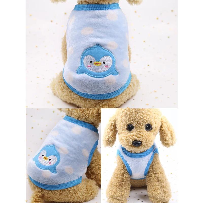 Tecknad Husdjursväst - Varm Vinter Hund Katt Tröja för Små Husdjur Söt Valp Kattunge Kappa Jacka & Säsongsmässig Outfit