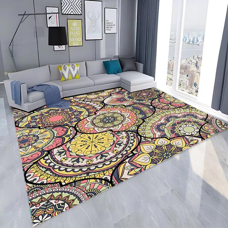 Bohemian Style Mandala Carpet Vintage Boho Area Rug Living Room Girls Bedroom Bedside Dorm Soft Floor Mat Home Entrance Door Mat