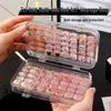Clear Jewelry & Nail Tips Organizer: Portable, Dustproof, Three-Fold Box for Girls
