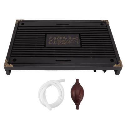 Simple Tea Tray Drawer Type Wooden Drainage Water Storage Gongfu Tea Table Set for Home Black