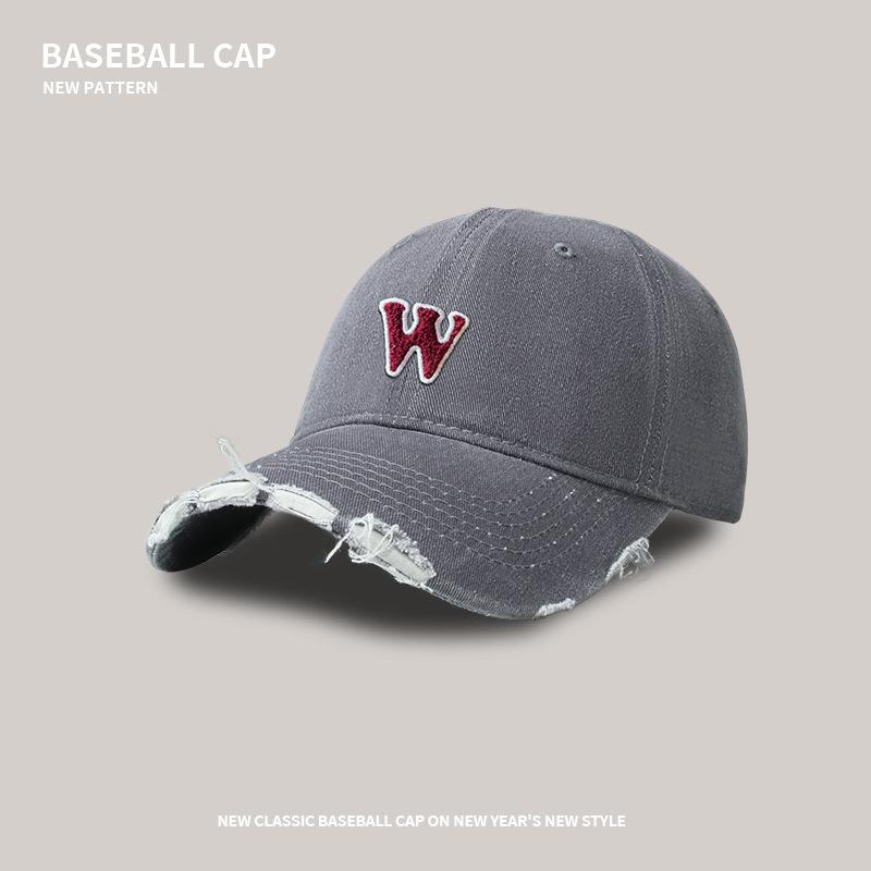 Cap Cap Men's Style Patch W Standard Wide Brim Face Small Baseball Cap Outdoor Versatile Casual Couple Peaked Hat