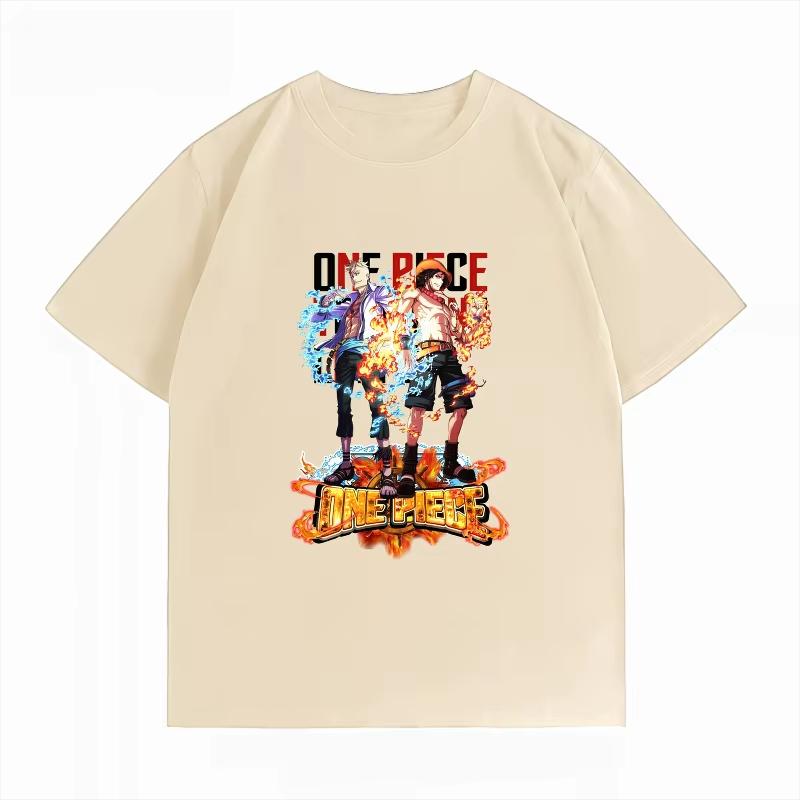 One Piece T‑Shirt, Ace & Marco Print Casual Oversized Crew Neck Short Sleeve Women And Men T-shirt