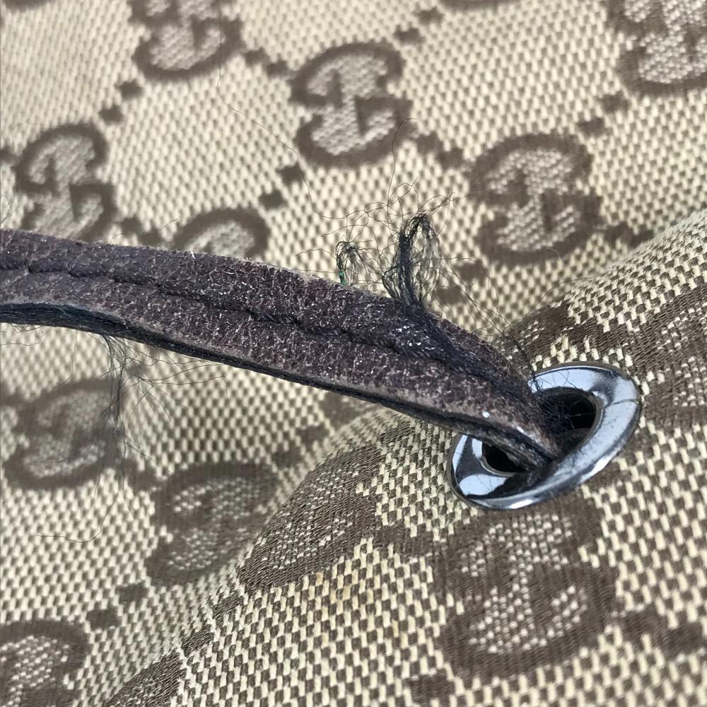 GUCCI 114552 GG logo backpack Bag Backpack GGCanvas/Leather Beige/Dark brown