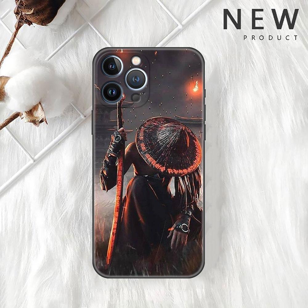 

Чехол Funda для Apple iPhone 14 11 13 7 12 Pro 7 XR XS Max 8 Plus 6 14Pro черный чехол для телефона с рисунком в виде пейзажа и чернил самурая iPhone 14 Pro Max