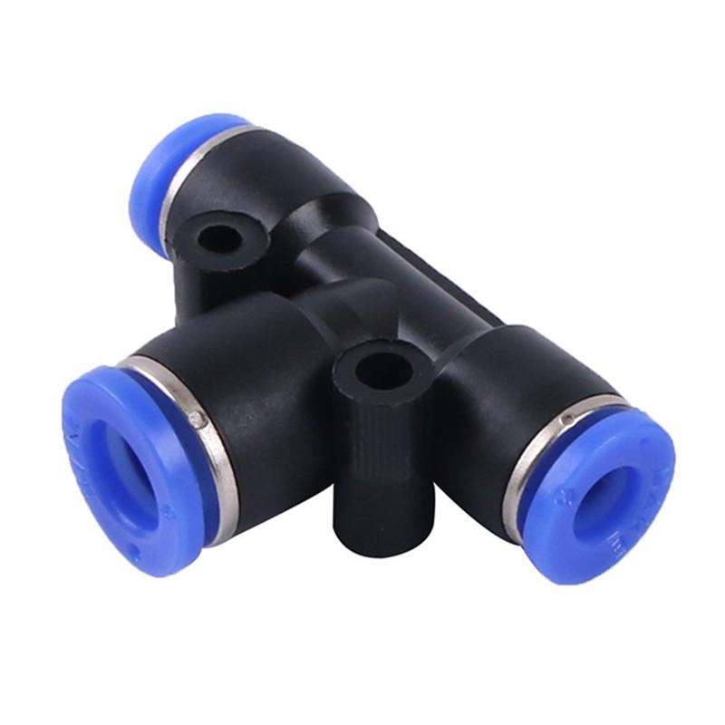 10 Pcs 6mm Pipe Connector Tee Union Connectors 3 Way T T Type PVC Union Pneumatic Connectors Air Pneumatic Quick Connector