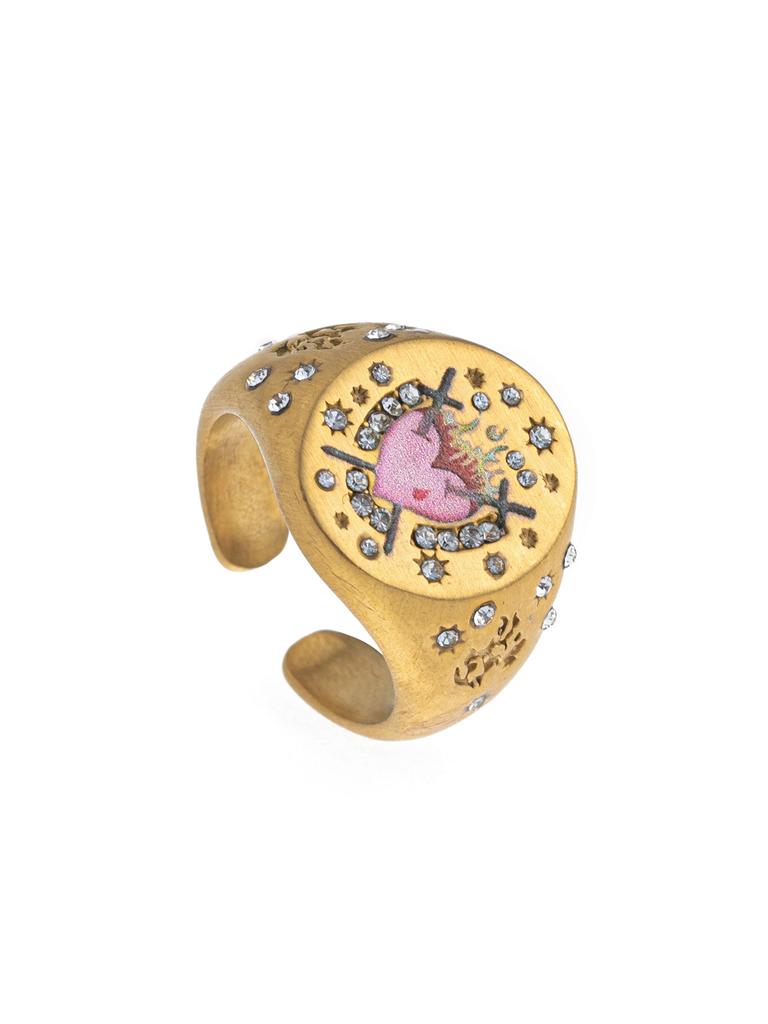Stainless Steel Fashionable and Popular Valentine's Day Lion Mermaid Love Cupid Painted Ring
