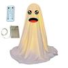 LED svítící figurka ducha Halloween Vnitřní dekorace ducha z bílé látky s dálkovým ovládáním pro domov, kuchyň, krbovou římsu, stůl, stolní desku, party dekorace