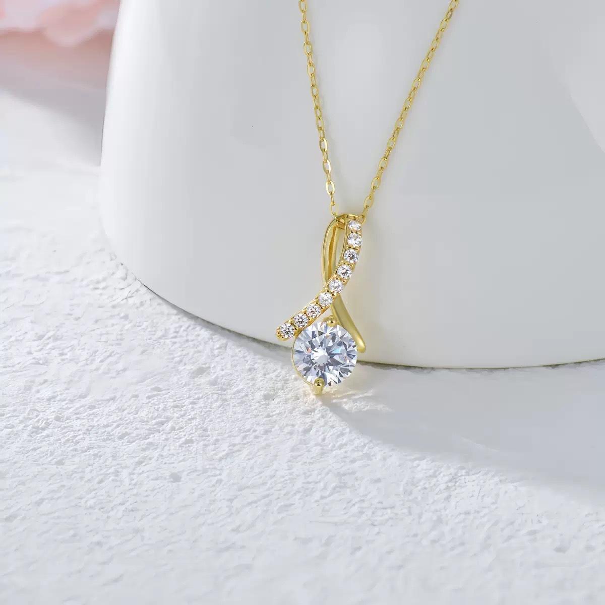 Fashion Trendy Christian Bohemia Gold Plated Sterling Silver Zircon Heart Pendant Necklace золотой