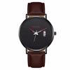 YOLAKO To Brand Sleek Minimalist Men's Watch Leather Belt Watch British Style Calendar Simple Quartz Clock Erkek Kol Saati