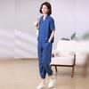 Women's Summer Tencel Denim Suit: Stylish 2025 Casual Two-Piece Set for Middle-Aged Mothers