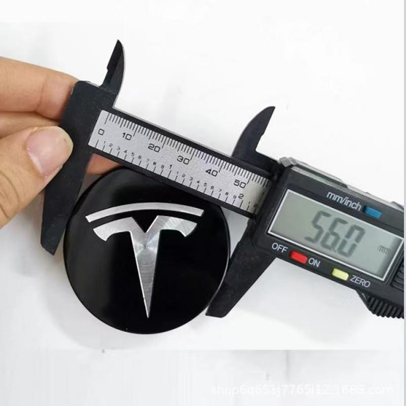 ALB1 4pcs 56mm Tesla Wheel Center Cap Hub Cover Badge Emblem Sticker Car Accessories For Tesla Model 3 Y 2023 S X Cybertruck Highland