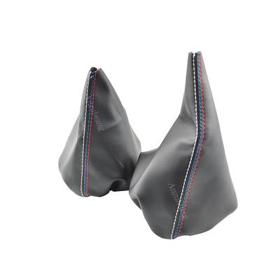 Black Leather Cover for Manual Handbrake Dust Cover of Car Shift Lever Suitable for BMW 3 Series E36 E46 M3 Car Design