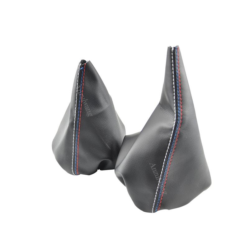 Black leather cover for manual handbrake dust cover of car shift lever suitable for BMW 3 Series E36 E46 M3 car design