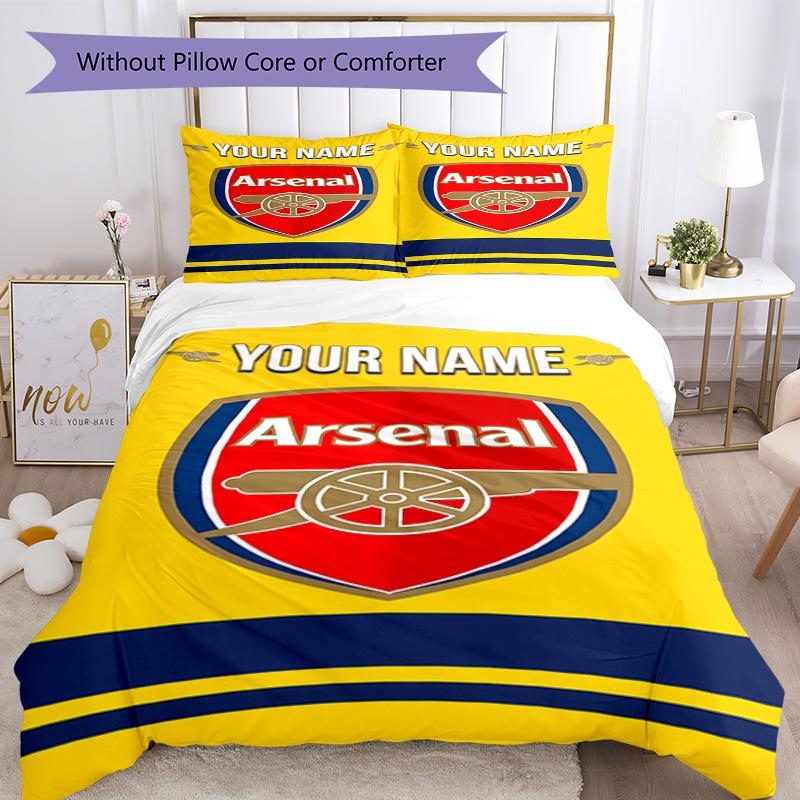 Arsenal F.c. Customized Name Bed CoverBed Perfect for Bedrooms Breathable Duvet Cover Home Decor Perfect Gift for Friends & Family
