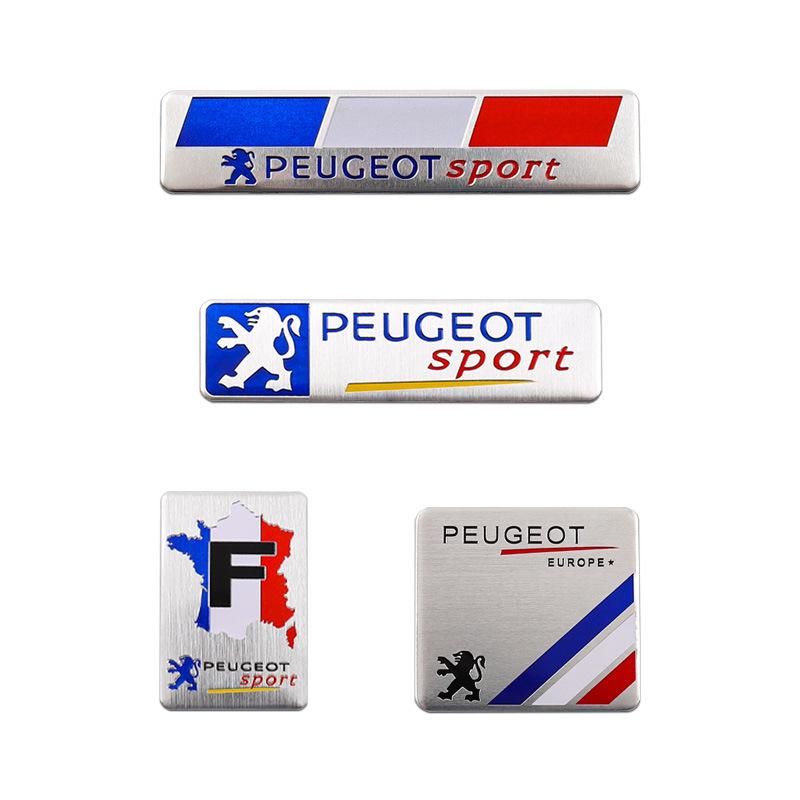 Naklejki z emblematami na tył do Peugeot 408, 508, 5008, 408X - Metalowa i aluminiowa dekoracja samochodu