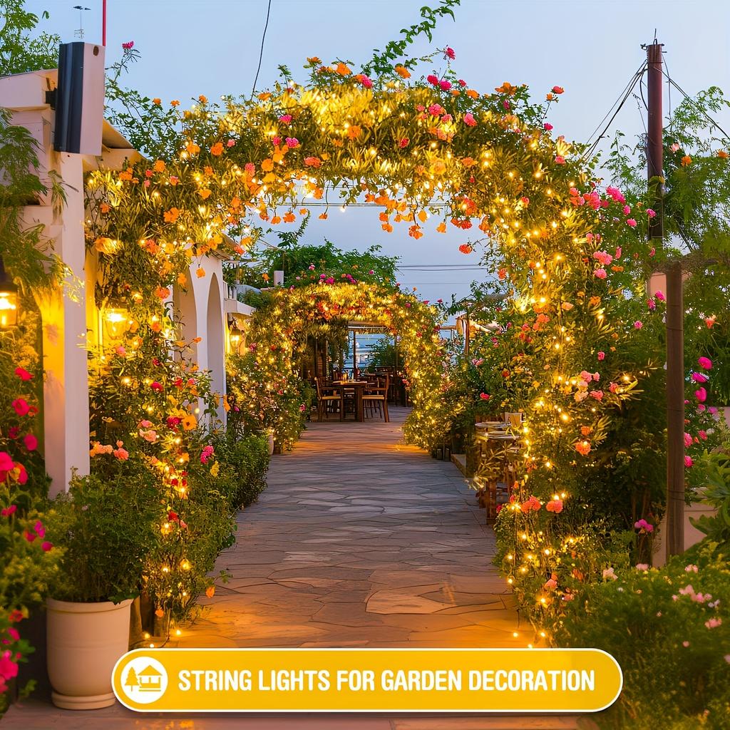 8 modes of solar outdoor string lights suitable for Christmas, Easter, Halloween, and parties,perfect for gardens, windows, and balconies