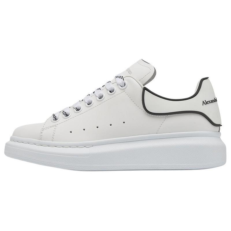 Alexander Mcqueen Cow Leather Low Top Stylish Skateboarding Shoes Women's White 621056WHXMT9074