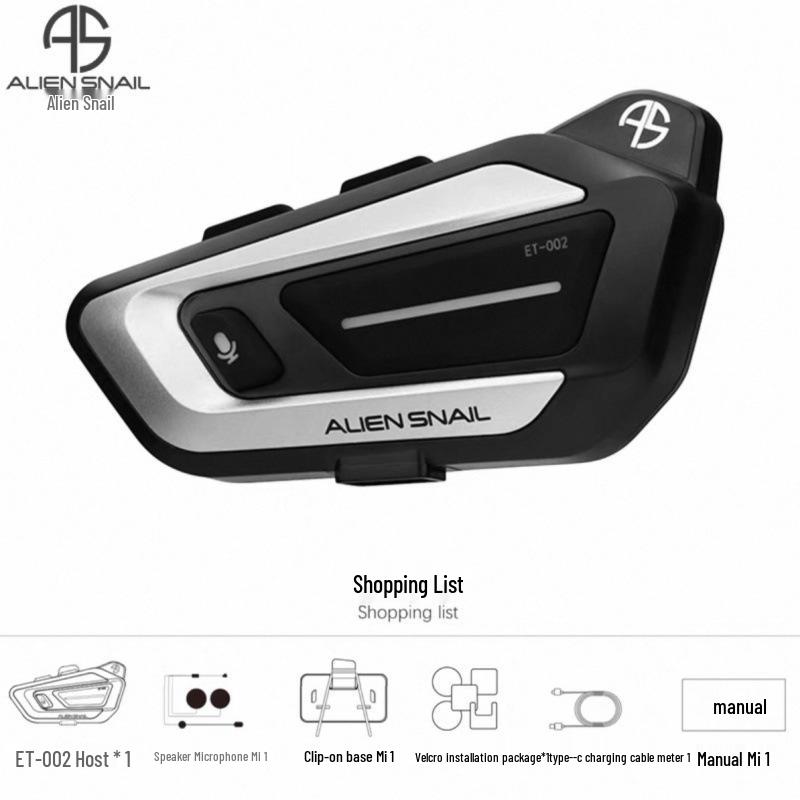 

Alien Snail Bluetooth Helmet Earphones: Noise-Cancelling, Long Battery Life, Ideal for Riders & Delivery. ET-002 Hard Mic (Flip-up & Half Helmet)