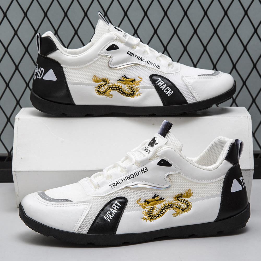 Fashion Couple Sneakers Fashion Leather Casual Shoes Summer Breathable Mesh Shoes Lightweight Sport Running Shoes for Men Tenis De Mujer