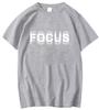 Summer Unisexs Cotton High Quality Casual Sports Loose Oversized Funny Focus Print Round Neck Short Sleeved TShirt Top
