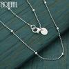 925 Sterling Silver 16-24 Inch Beaded Chain Fashion Necklace Wedding Jewelry