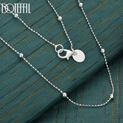 Collana Fashion a Catena con Perline in Argento Sterling 925, 16-24 pollici, Gioielli da Matrimonio