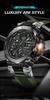 Men's Dual Display Waterproof Silicone Sport Watch with Calendar & Luminous Features