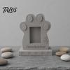 Marco de Foto para Mascotas con Textura Delicada, Lápida, Piedra Conmemorativa para Perro, con Ranura Integrada para Tarjeta de Foto, Mariposa 3D y Diseño de Pata de Recuerdo Conmemorativo, Adorno,