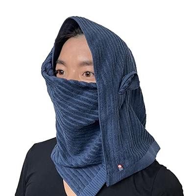 TM'S Sauna Hat, Imabari Towel, Sauna Towel, Imabari Loyly Hat (Volume Type, Striped Pattern (Navy))