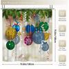 4Pcs Luxury Merry Christmas Shower Curtain Sets Waterproof  for Bathroom Non-Slip Bathroom Rugs Lid Toilet Cover Bath Mat