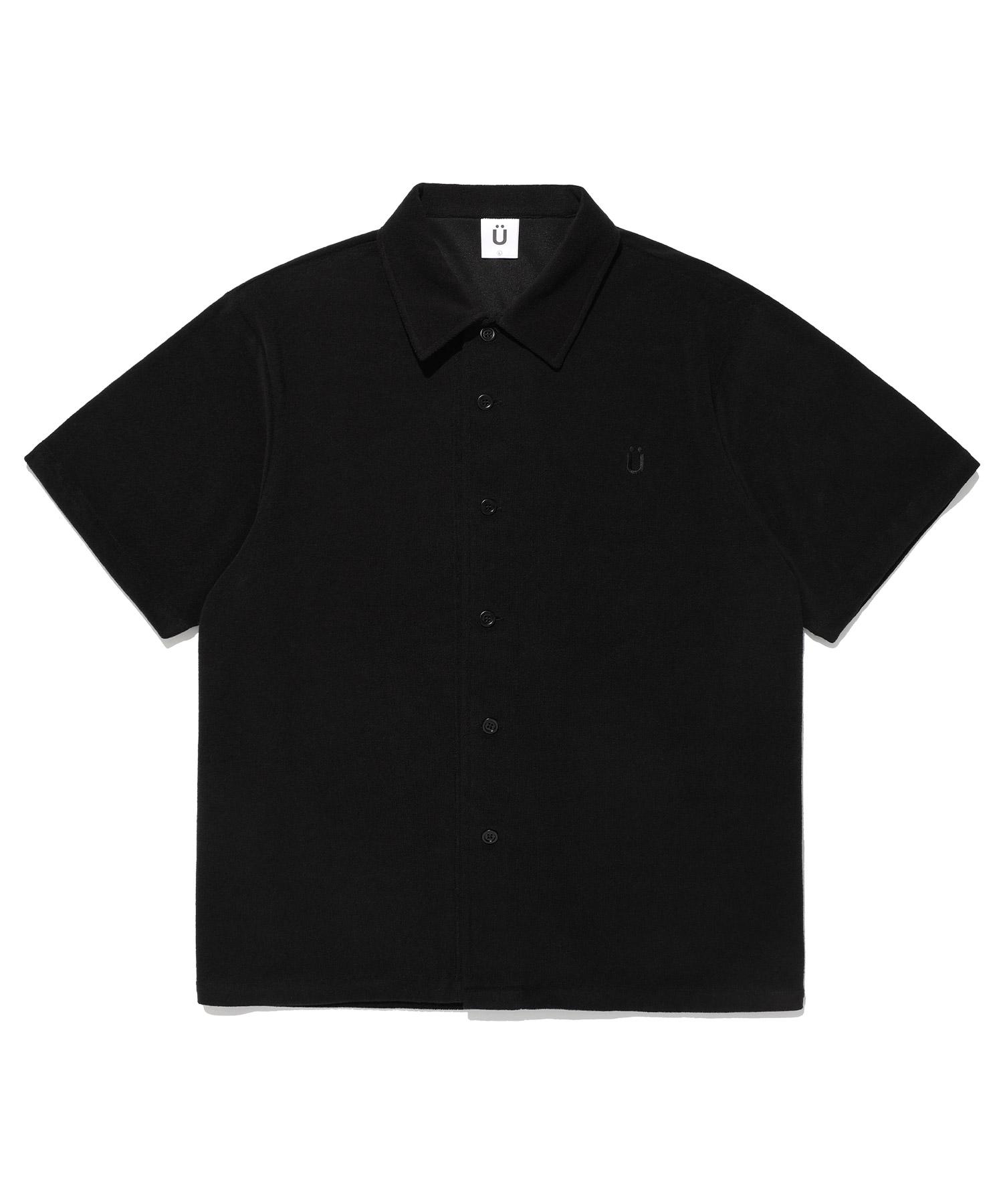 East Coast U Logo Terry Half Shirt_Black(Ik2Dsmw363A) Black/S