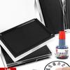 Quick-Drying Rectangular Black Ink Pad for Stamping & Fingerprints